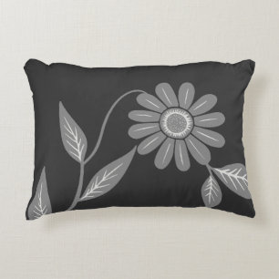 Coussins Décoratifs Simple Fleur de Charbon de Bois Milieu de Siècle