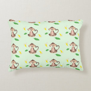 Coussins Décoratifs Singe Mignonne Avec Peaux De Banane Feuille Tropic