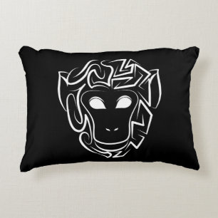 Coussins Décoratifs Singe tribal noir et blanc
