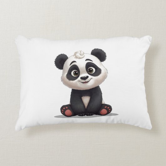 Coussins Décoratifs Sitting Panda Bear Cartoon Illustration Artwork (Devant)