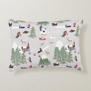 Coussins Décoratifs Ski d'hiver Ski de montagne Paysage