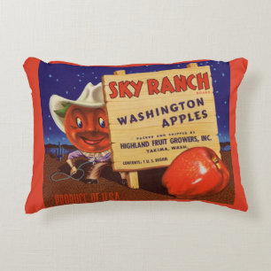 Coussins Décoratifs Sky Ranch Washington Apples 1940 crée le étiquette