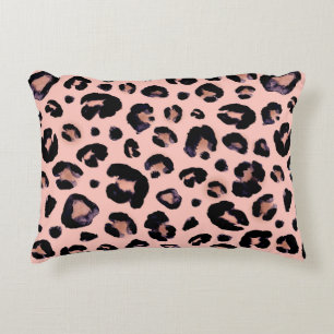 Coussins Décoratifs Snow Leopard noir gris beige arrière - plan sans c