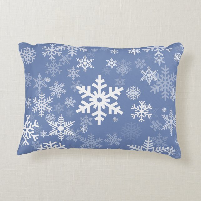 Coussins Décoratifs Snowflakes Personnaliser graphique Arrière - plan  (Dos)