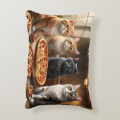 Coussins Décoratifs Soirée Pizza Chat, (Dos(Vertical))