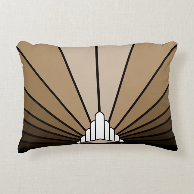 Coussins Décoratifs Soleil Art déco bronzé (Devant)