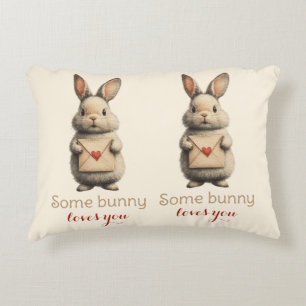 Coussins Décoratifs Some Bunny Loves You avec Lettre d'amour
