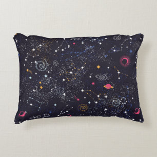 Coussins Décoratifs Space Galaxy constellation sans couture motif