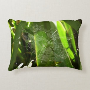 Coussins Décoratifs Spiderweb dans Tropical Leaves Nature