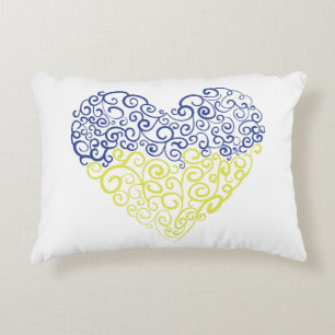 Coussins Décoratifs Spiral tourbillons mehandi coeur drapeau ukrainien