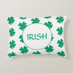 Coussins Décoratifs St Patrick's Day Vert Shamrock feuille Motif irlan