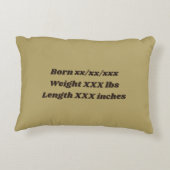 Coussins Décoratifs Statistiques de naissance de bébé Mémento Plume d' (Dos)