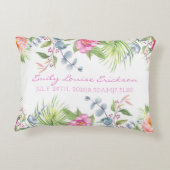 Coussins Décoratifs Statistiques de naissance de bébé Nom de fille Flo (Dos)