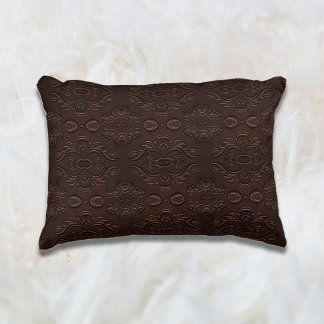 Coussins Décoratifs Style Floral baroque Faux Motif en cuir