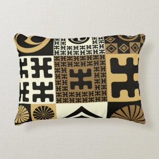 Coussins Décoratifs Style japonais, or noir sans couture motif.