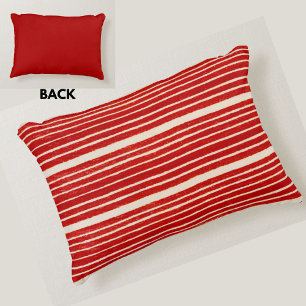 Coussins Décoratifs Style moderne rouge et blanc bandes