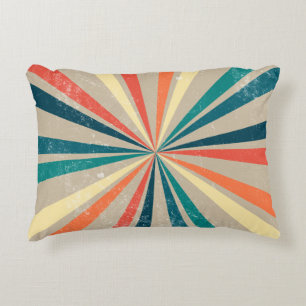 Coussins Décoratifs Sunburst Arc-en-ciel rétro coloré
