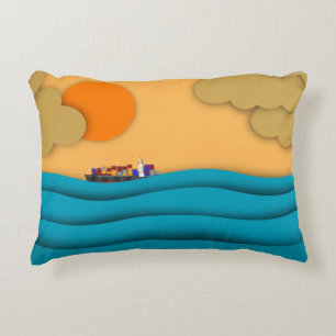 Coussins Décoratifs Sunrise Ocean Ship Sun Sunset