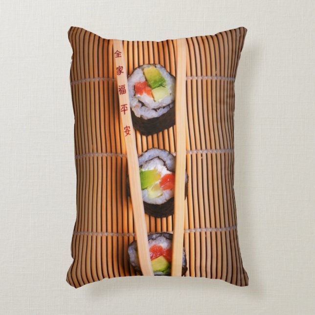 Coussins Décoratifs Sushi et baguettes en bois (Devant(Vertical))
