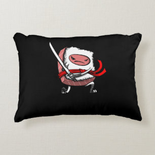 Coussins Décoratifs Sushi Samurai Ninja Kawaii Alimentation japonaise