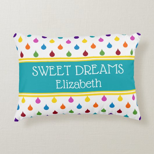 Coussins Décoratifs Sweet Dreams Rainbow Raindrops Personnalisé (Devant)