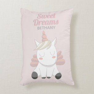 Coussins Décoratifs Sweet Dreams Unicorn Girly Pink Personnalisé