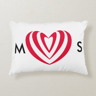 Coussins Décoratifs Symbole d'amour minimaliste Cœur Rouge Abstrait
