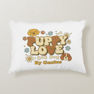 Coussins Décoratifs T-Shirt Amour de Chien, Rétro Groovy 70s Amoureux