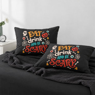 Coussins Décoratifs T-shirt graphique de la saison effrayante et funky