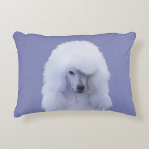 Coussins Décoratifs Tableau blanc standard de caniche - Art original d
