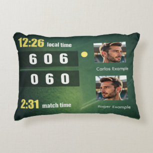 Coussins Décoratifs Tableau de score de match de tennis personnalisé