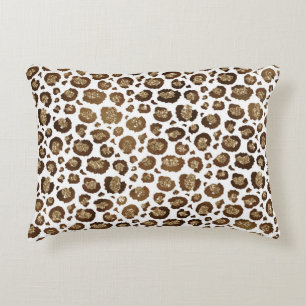 Coussins Décoratifs Taches de léopard Animaux sauvages Paillettes doré