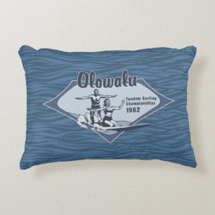 Coussins Décoratifs Tandem Surfing Design de Surf Vintage Hawaïen