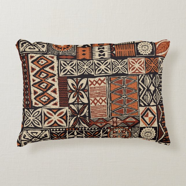 Coussins Décoratifs Tapa hawaïen : Patchwork tribal (Devant)