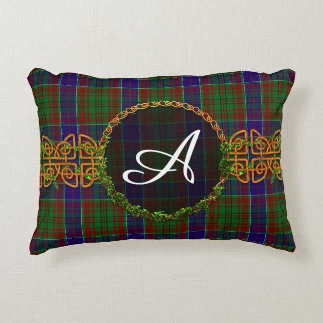 Coussins Décoratifs Tartan et monogramme d'Adams (Devant)
