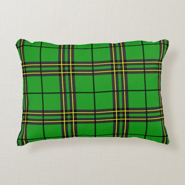 Coussins Décoratifs Tartan jaune vert (Devant)