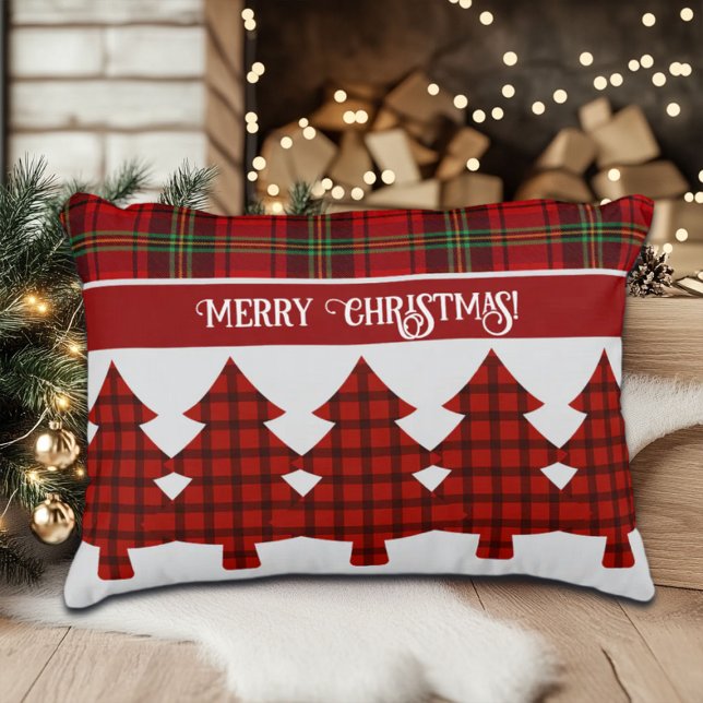 Coussins Décoratifs Tartan vert rouge (Créateur téléchargé)