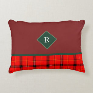 Coussins Décoratifs Tartelan de Noël rouge et vert patiné Monogramme