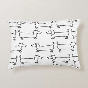 Coussins Décoratifs Teckel dans noir-blanc