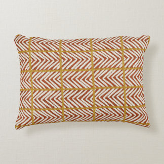 Coussins Décoratifs terracotta rouille chevron grille moutarde jaune b