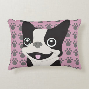 Coussins Décoratifs Terrier de Boston, rose poussiéreux