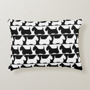 Coussins Décoratifs Terrier écossais rayure noir/blanc, chien des High