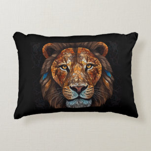 Coussins Décoratifs Tête de Lions avec effet mosaïque vitrail