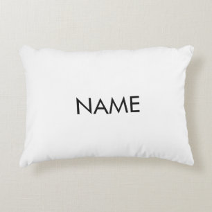 Coussins Décoratifs Texte de nom personnalisé minimaliste noir blanc