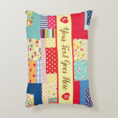 Coussins Décoratifs Texte personnalisé Saint-Valentin | Patchwork colo (Devant(Vertical))