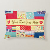 Coussins Décoratifs Texte personnalisé Saint-Valentin | Patchwork colo (Dos)