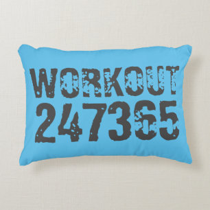 Coussins Décoratifs Texte usé et rayé Workout 247365 bleu