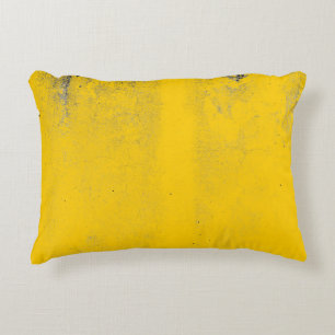 Coussins Décoratifs texture Abstraite colorée du mur de ciment jaune e