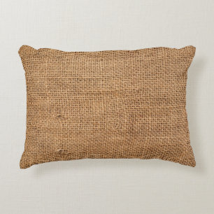 Coussins Décoratifs Texture Brown du sac de tissu Burlap