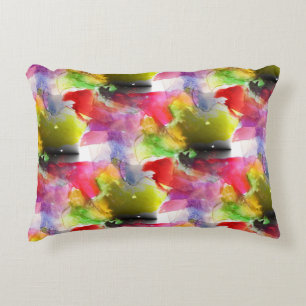 Coussins Décoratifs Texture de conception rouge, aquarelle jaune